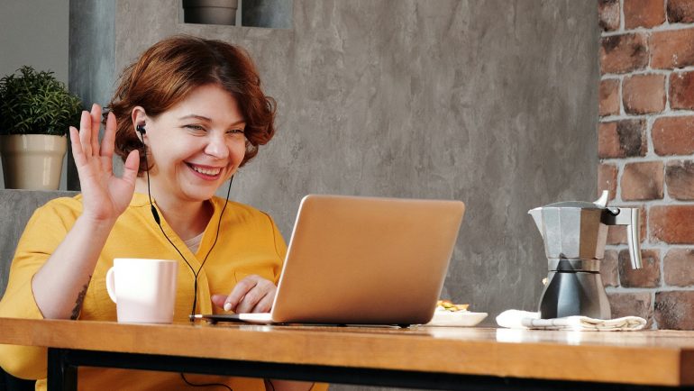 woman on video call
