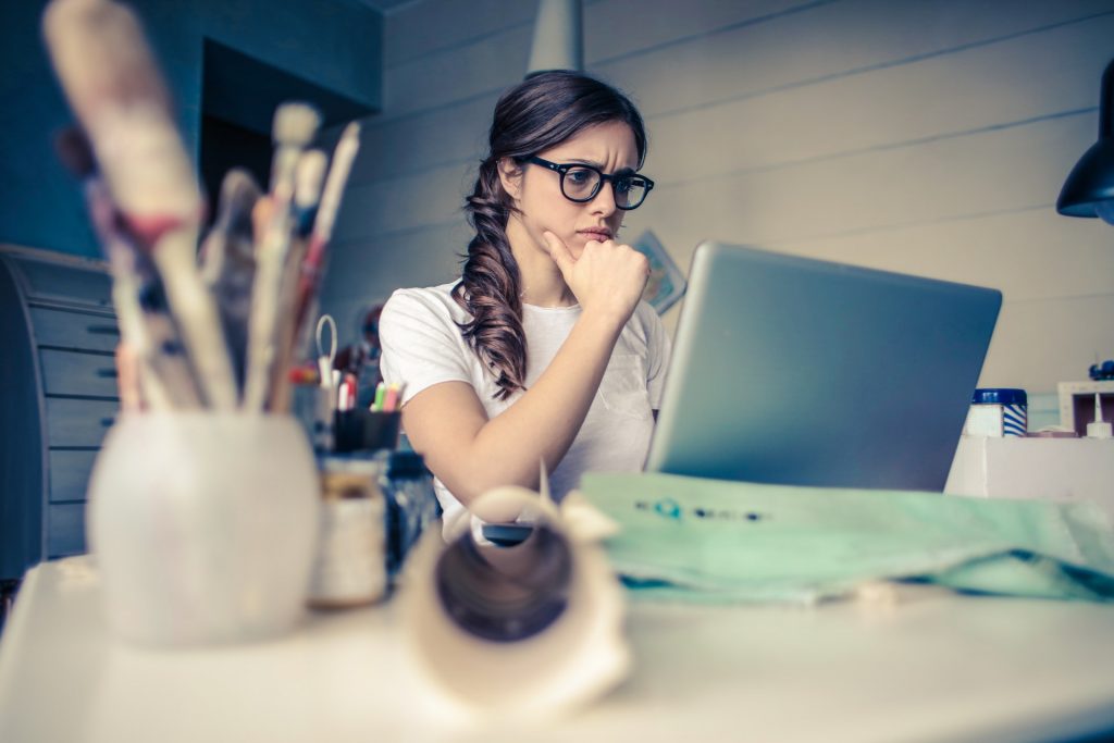 woman researching social isolation