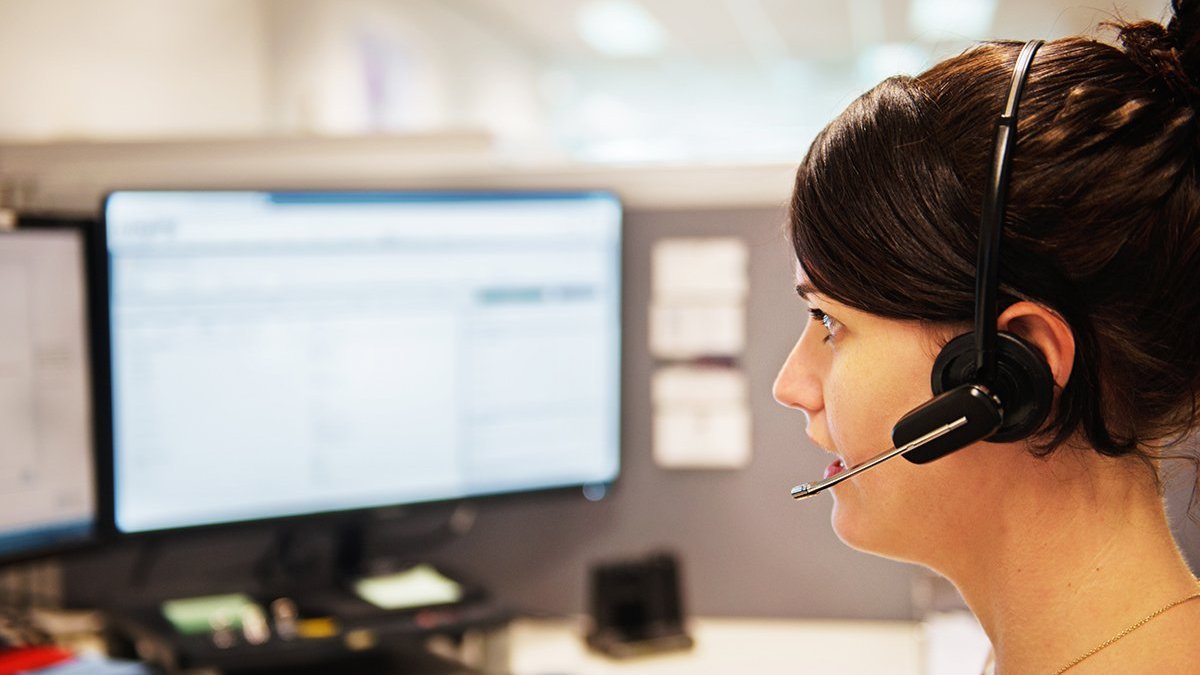 woman taking a phone call