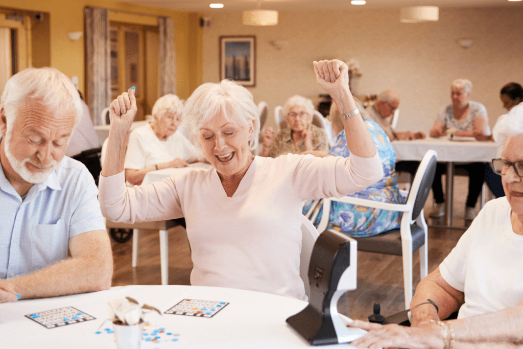 Seniors Playing Community Bingo