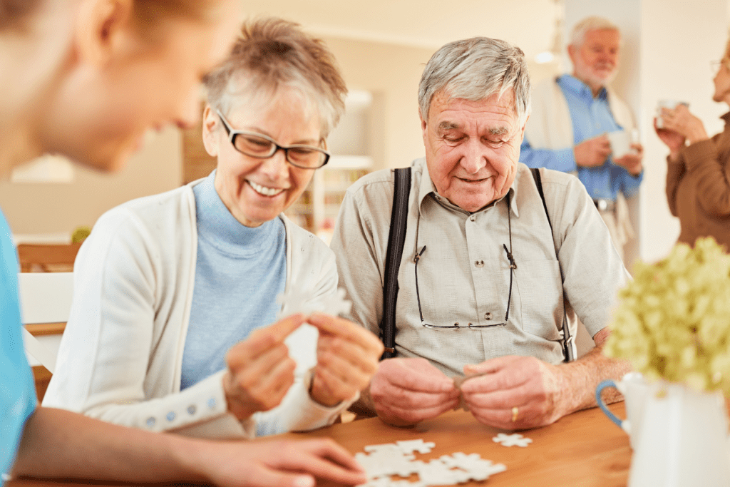 Senior Man & Woman Doing Jigsaw Puzzle